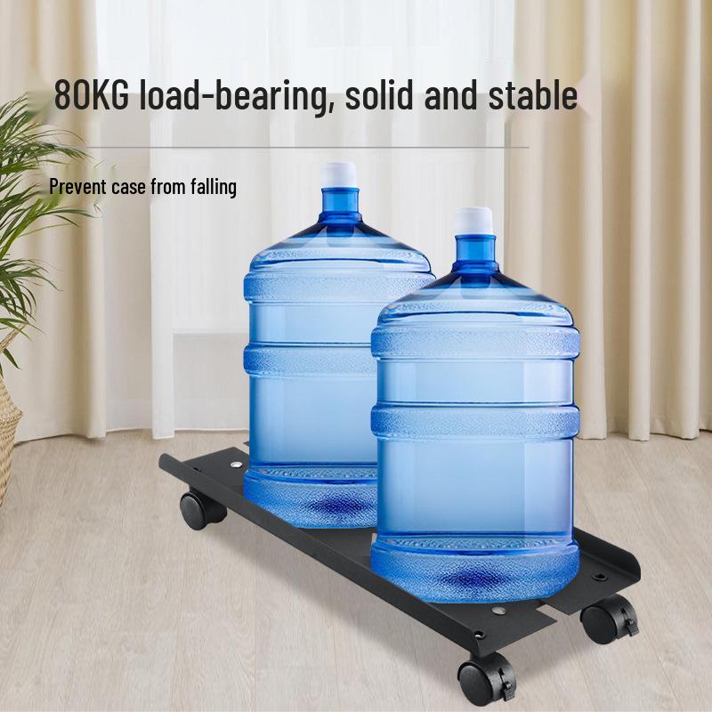 Movable Desktop Computer Stand with Casters and Storage Tray