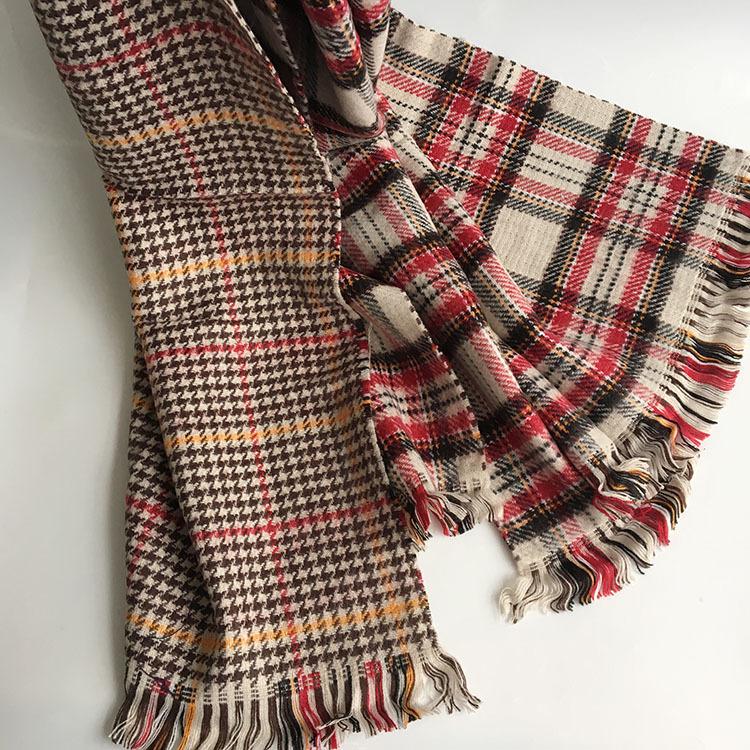 Autumn And Winter Double-Sided Acrylic Thickened sScarves Imitation Cashmere Striped Plaid Shawls And Scarves