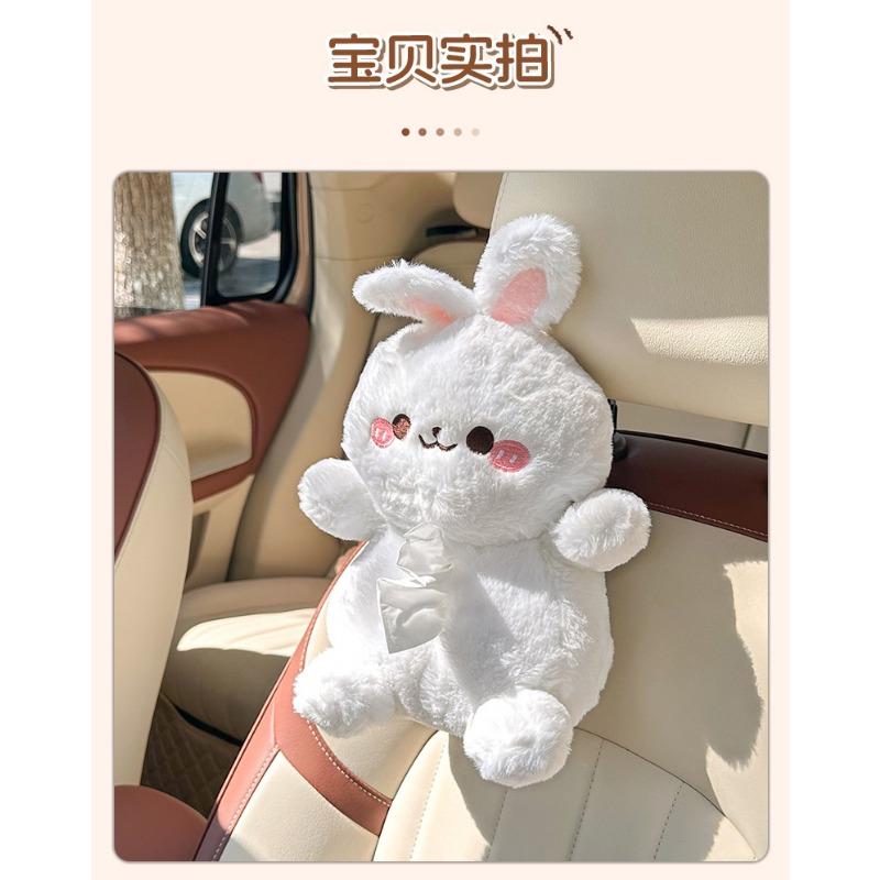 Cute Cartoon Hanging Back Seat Car Tissue Box Creative Decoration Tissue Holder For Women