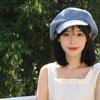British Style Denim Octagonal Hat Washed Cloth Cloud Hat Fashion Denim Beret  Travel