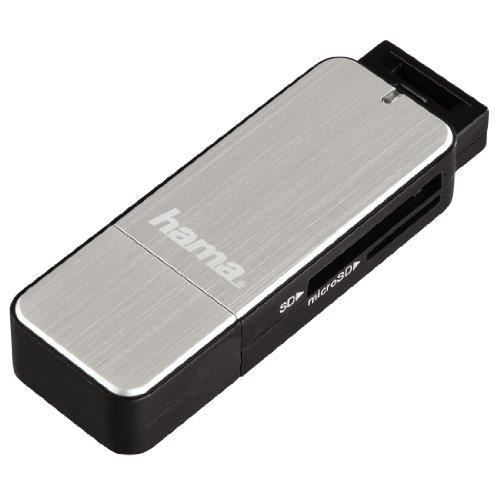 Lecteur De Cartes Mémoire - HAMA - 00123902 - USB 3.0 - Compatible SD/microSD - Noir Et Argent