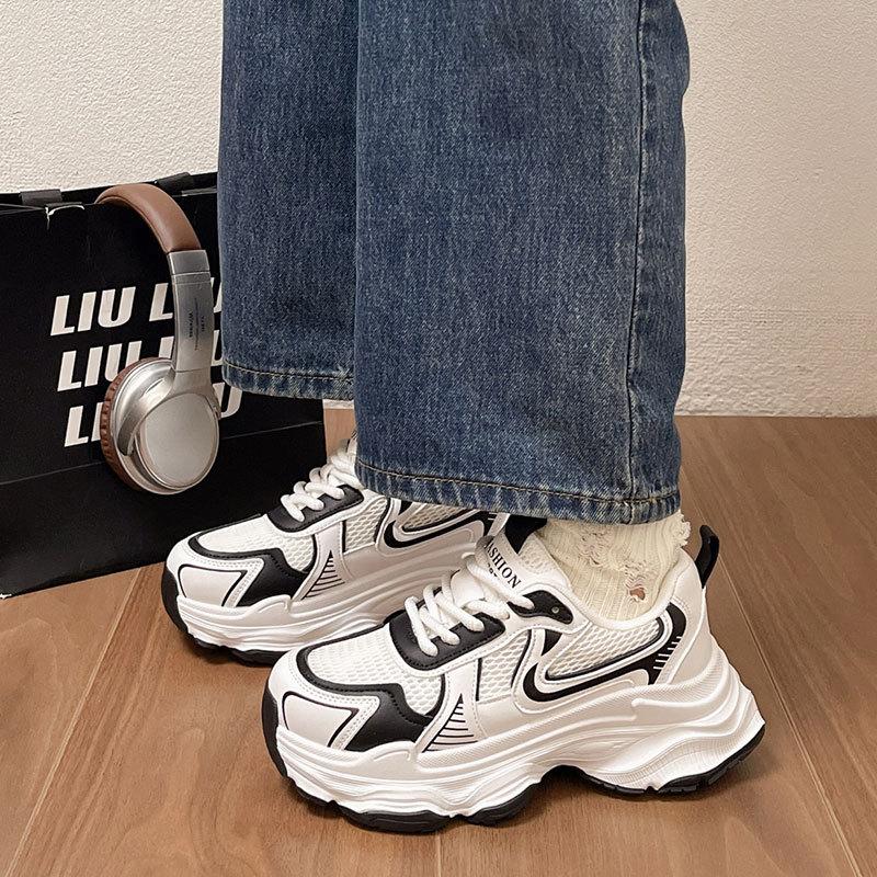 Dad Shoes Women's Ins Spring and Autumn New Super Fire Versatile Student Lightweight Thick-soled Breathable Sneakers