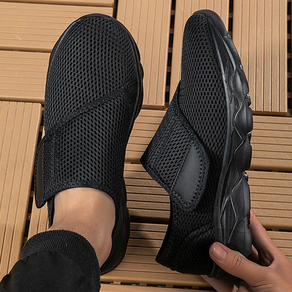 Fashion Sneakers Men Orthopedics Wide Feet Swollen Walking Casual Shoes Thumb  Adjusting Soft Comfortable Light Man Shoes Black