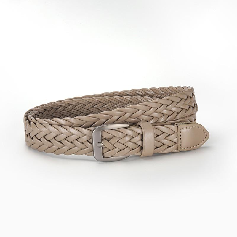 Womens PU Leather Thin Belt With Zinc Alloy Pin Buckle Jeans Casual Office Chic Style