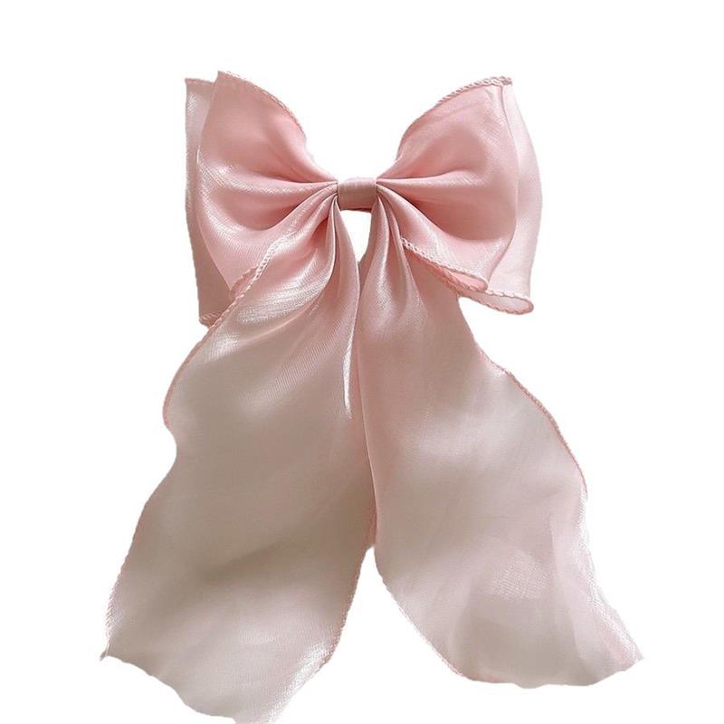 Large Hair Bow Clip with Long Tails Elegant Bows for Women Girls Hair Accessories