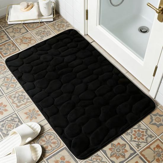 Memory Foam Bathroom Mat Backing Super Memory Foam Bath Soft Absorbent Non-Slip PVC Rug with 3D