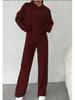 2026 European & American Women's Casual Knit Stripe Hoodie Set