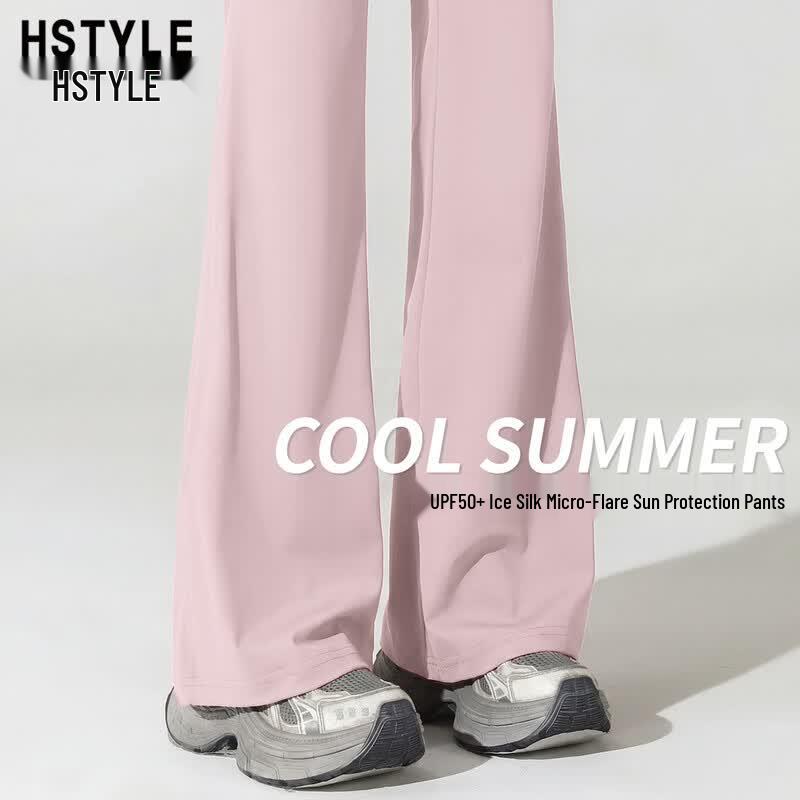 Damen-Eisseide UPF50+ Sonnenschutz Ausgestellte Hose XL hellrosa