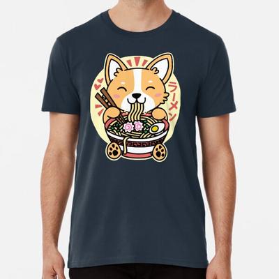 Corgi isst Ramen Niedlich Kawaii Nudeln Premi S bis 5XL Hergestellt in der AU/USA T-Shirt