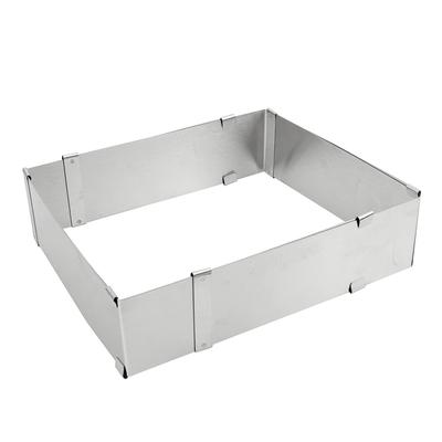 Anello per mousse regolabile, utensile per la cottura di dessert, teglia in acciaio inox, stampo per torta quadrato, stampo per decorazione torte fai da te, accessori da cucina