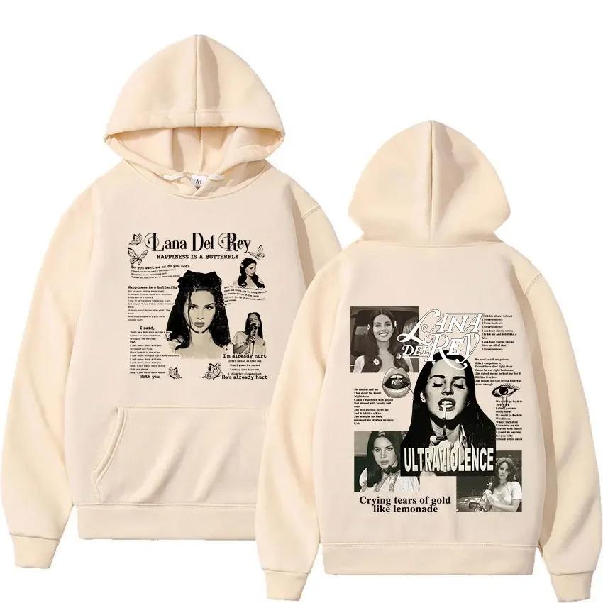 

Retro Pullover Hoody Singer Lana Del Rey Music Album Fashion Sweatshirt Men Women Hip Hop Hoodie Fleece Streetwear S