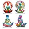 2D Flache Yoga-Mädchen DIY Diamantmalerei Desktop Ornamente Set 5D DIY Diamantenkunst Tischdekorationen Schlafzimmer Tischdekoration