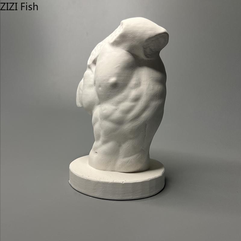Bodybuilding Half Body Figures Plaster Statue Desk Decoration Ornaments Artwork Characters Sculpture Room Aesthetic Decor