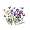 Colorful Spring Floral Window Cling Double-Sided Static Glass Sticker Stained Glass Effect Flowers Butterflies Window Decal for Kitchen Bedroom