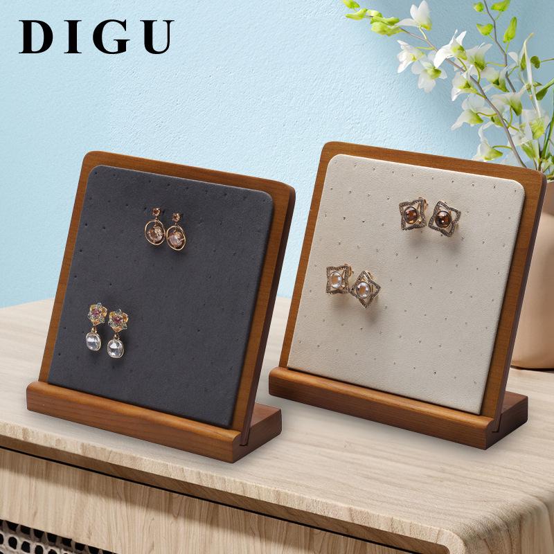 

Solid Wood Earring Display Stand for Jewelry Storage бежевий