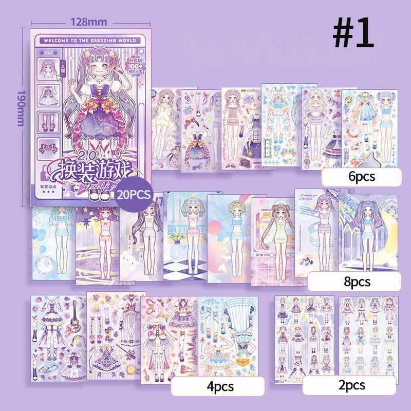 Dress Up Sticker Book Princess Makeup Stickers Girl Toy Clothing Matching Cartoon Handmade Diy Book Diary Decorative Gifts