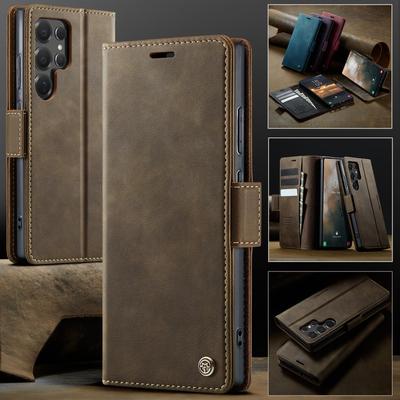 Magnetic Flip Leather Phone Case for Samsung Galaxy S26 Plus S25 Edge S24 FE S23 S22 S21 S20 Note 20 Ultra 5G Wallet Cards Cover