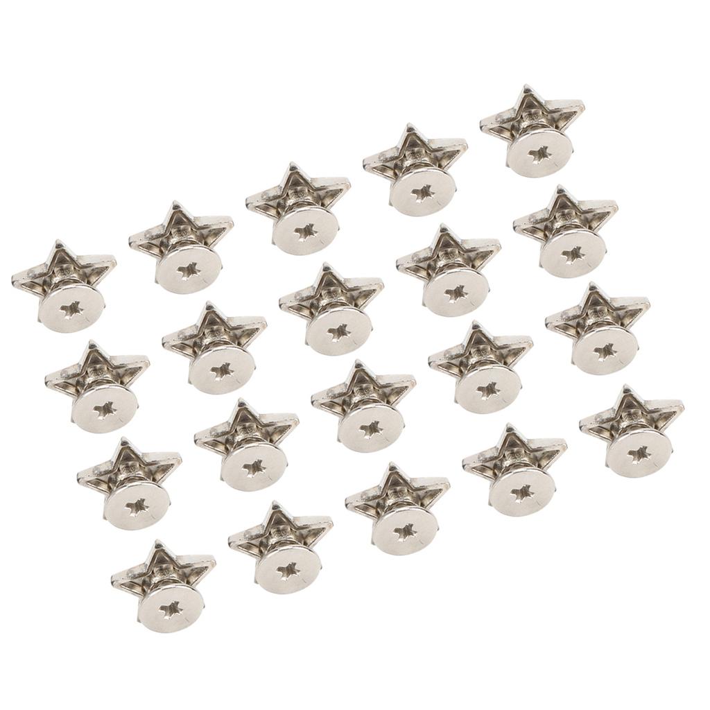 20Pcs Star Shape Rivet Stud Button DIY Clothes Shoes Decoration Accessories with Screws