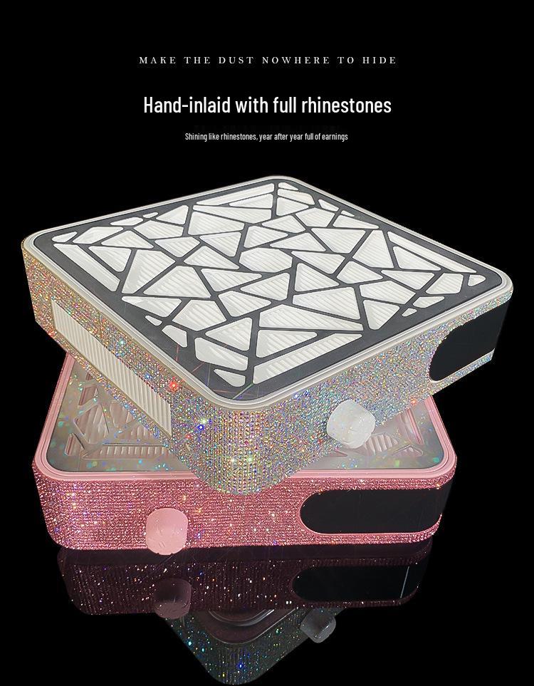 High-Suction Rechargeable Rhinestone Nail Dust Collector and Polishing Machine