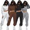 Set 2 piese Femei Ținute Sport Casual Trening Hanorac Hanorac+Pantaloni de sport Pantaloni de jogging Moda Imbracaminte sport de iarna