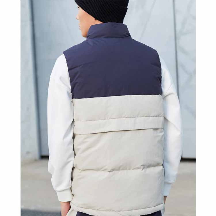 Li Ning Sport Fashion Series Color Block Duck Down Vest Men Vests Yellow Gray AMRR027-3