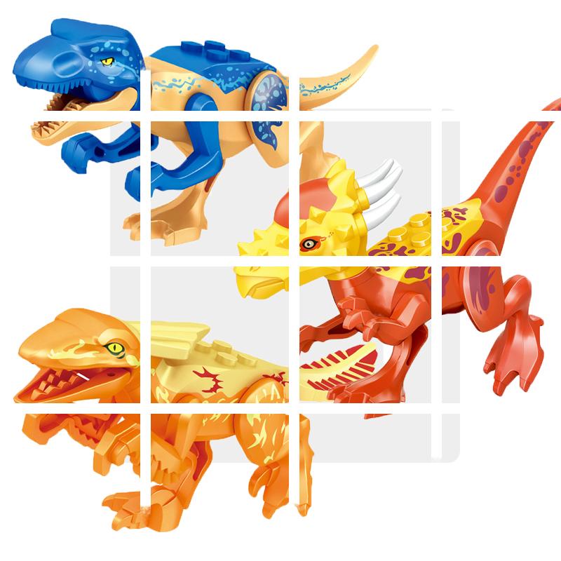 Velociraptor Triceratops Jurassic Dinosaurier Welt Indominus T-Rex Modell Zusammenbauen Pädagogische Bausteine Spielzeug für Kinder Geschenke