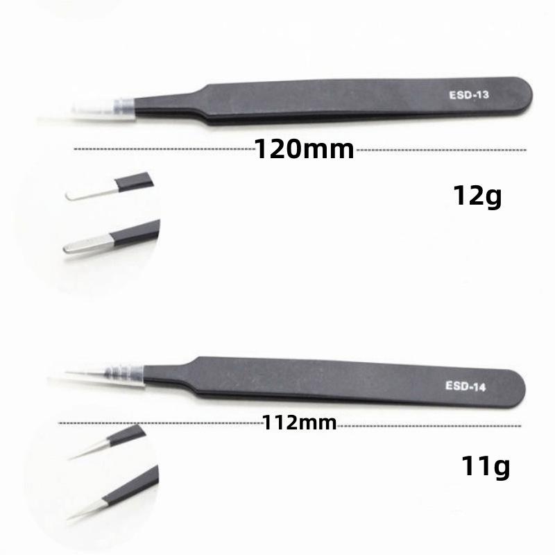9Pcs Stainless Steel Anti Static Tweezers Set Precision Electronic Repair Tools For Maintenance Precision Tips