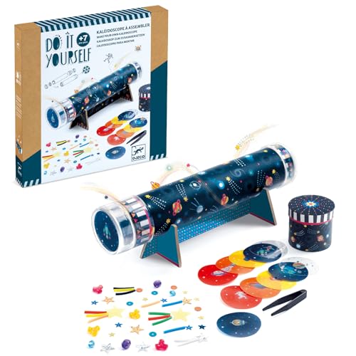 DJECO Kaleidoscope Craft Kit - Kaleidoscope, Space, Summer Vacation, Science Project, DIY Kit, Montessori, Ages 6, 7, 8, Boys, Girls, School Entrance