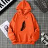 Unisex Leaf Print Hoodie Sweatshirt Couple Matching Full Sleeve Street Style Fashionable Versatile Women's Hooded Top