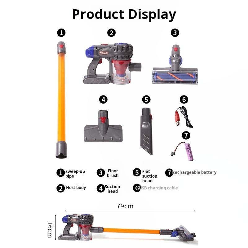 Kids Electric Vacuum Cleaner Simulation Charging Housework Dust Catcher Plaything Kids Learning Educational Role Playing Game Toys
