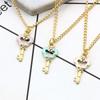 Women Heart Key Shape Hollow Cute Alloy Pendant Necklace with Chain Christmas Gift