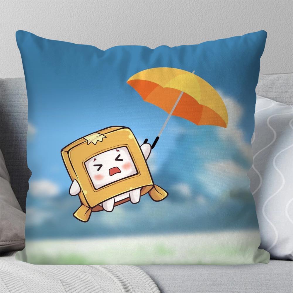 Cartoon-L-Lankybox Pillow Case Square Pillow Bedroom Sofa Leisure Comfort Cushion Car Living Room Home Decoration 40X40