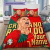Custom Name Ronaldo Collector's Edition Bedding,Quilt Set Quilt Cover Pillowcase Home Birthday Gift (1 * duvet cover + 2 * pillowcase, without core)