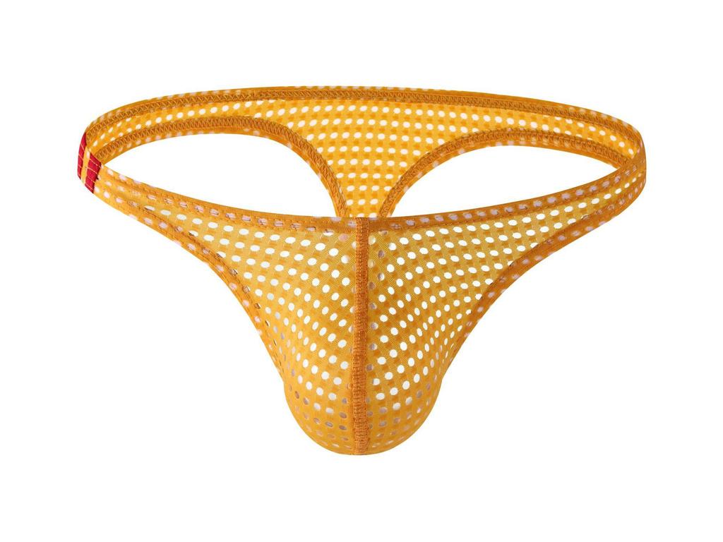Pánské prodyšné síťované přízové T-kalhotky s nízkým pasem - Sexy odhalující tanga