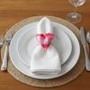 6PCS/SET Romantic Heart-Shaped Napkin Rings Handcrafted Elegant Festive Napkin Buckle Love Theme Reusable Napkin Loops