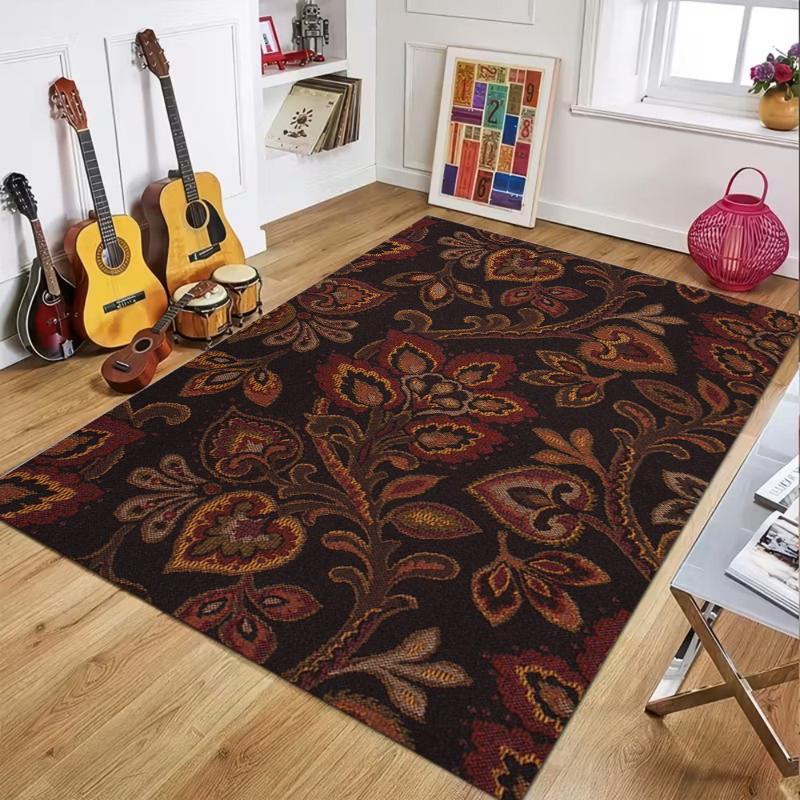 

Vintage Paisley Floral Print Area Rug Non Slip Durable Floor Mat for Living Room Bedroom Office Nursery Home Decor 40X60CM