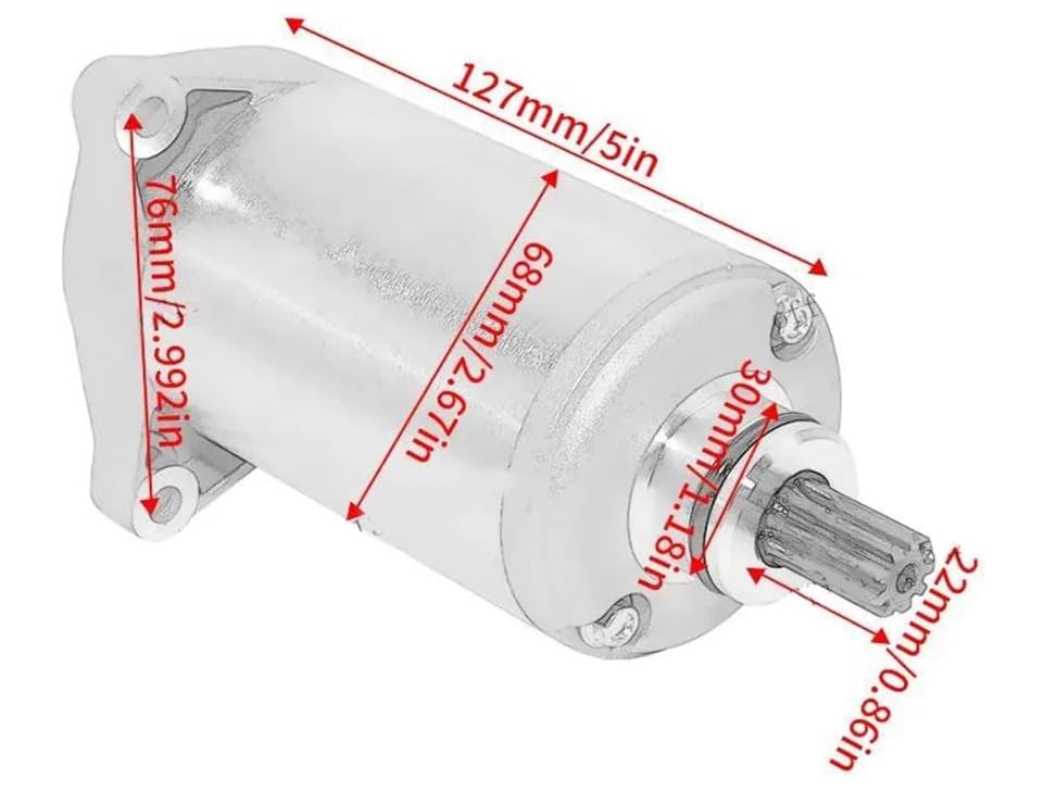 Suzuki GN250 Starter Motor for Volty 250, Grasstracker 250, Big Boy 250, Marauder 250. Universal aftermarket starter motor.