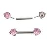 Newest Fashion Titanium Threadless Push In Nipple Barbell With Prong Set CZ Ends Push Pin Style Piercing  Body Jewelry