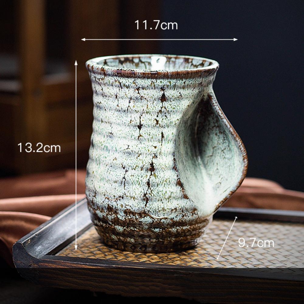 560ml Creative Ceramic Coffee Cup Colorful Warm Hand Mug Kiln Changed Pottery Tea Pot 501-600ml
