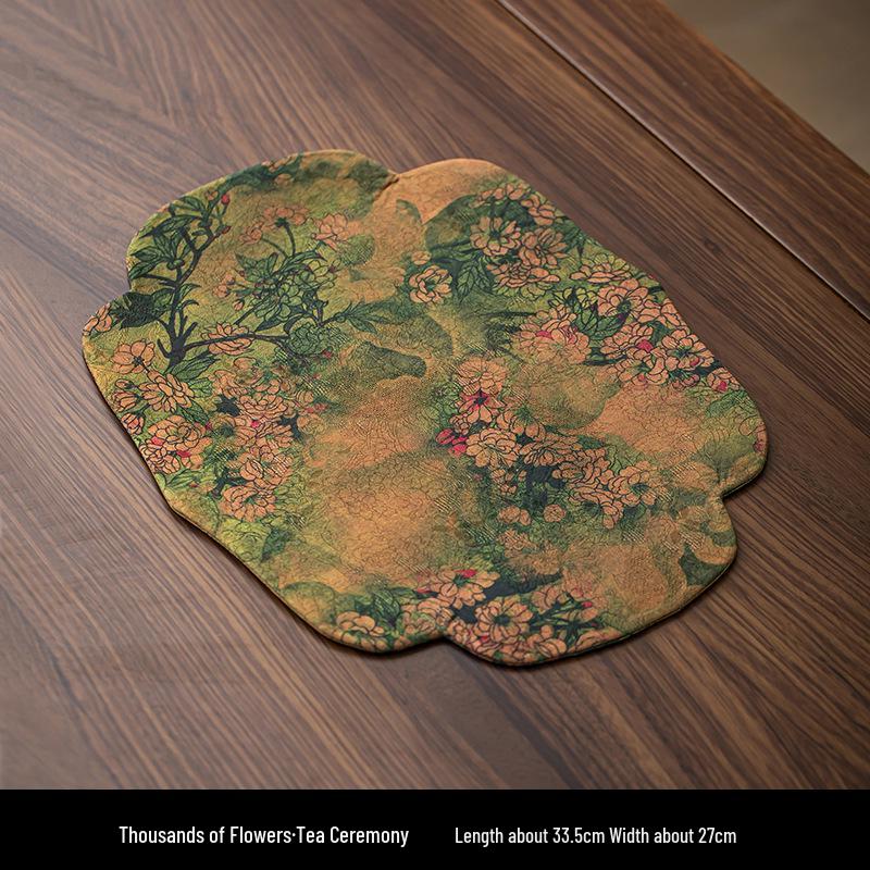 Xiangyunsha Zen-Style Waterproof Double-Sided Tea Mat, High-End Thickened Tablecloth for Dry Brew and Long Tea Tables