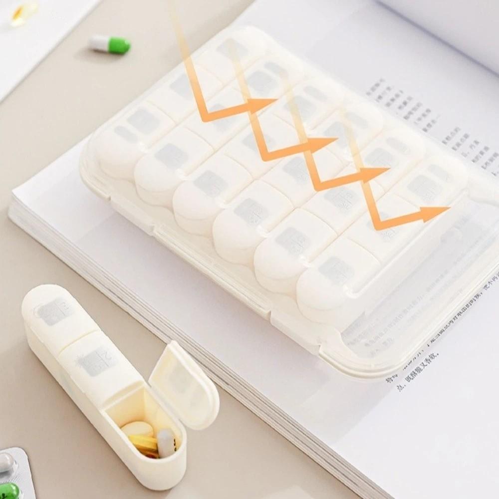 Pill Cases 21 Grid Weekly Pill Box Seven Day Large Capacity Pill Dispenser Moisture-proof with Lids Vitamin Container Home
