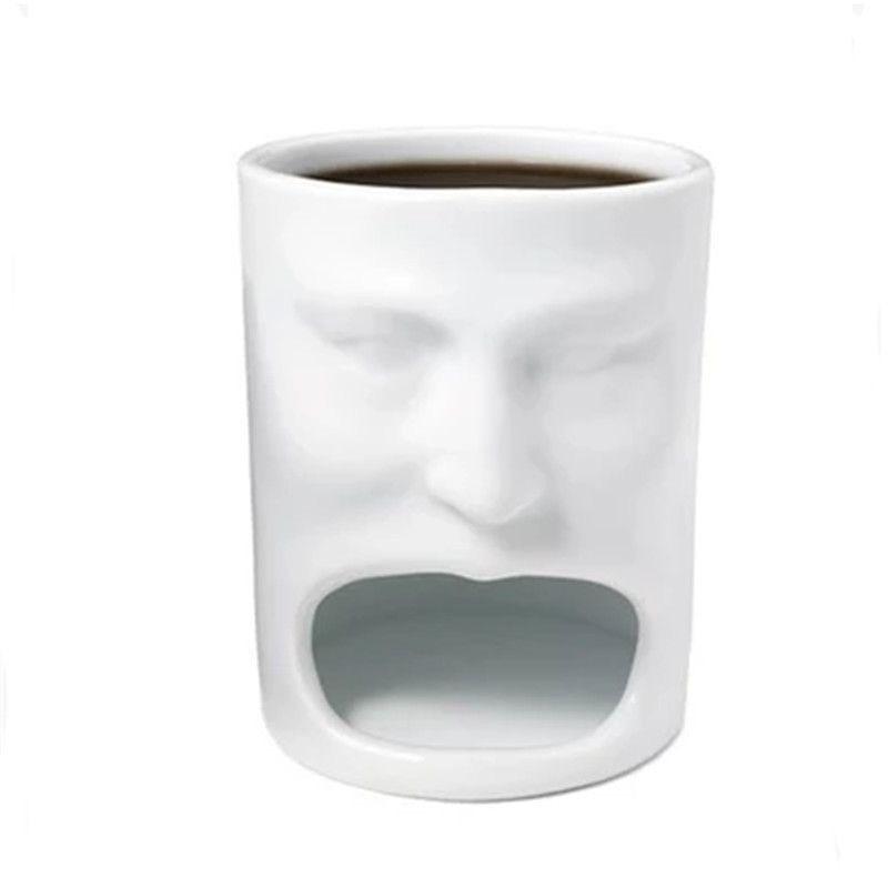 Creative Face Ceramic Mug – Coffee & Milk Cup for Breakfast – Modern Art Style