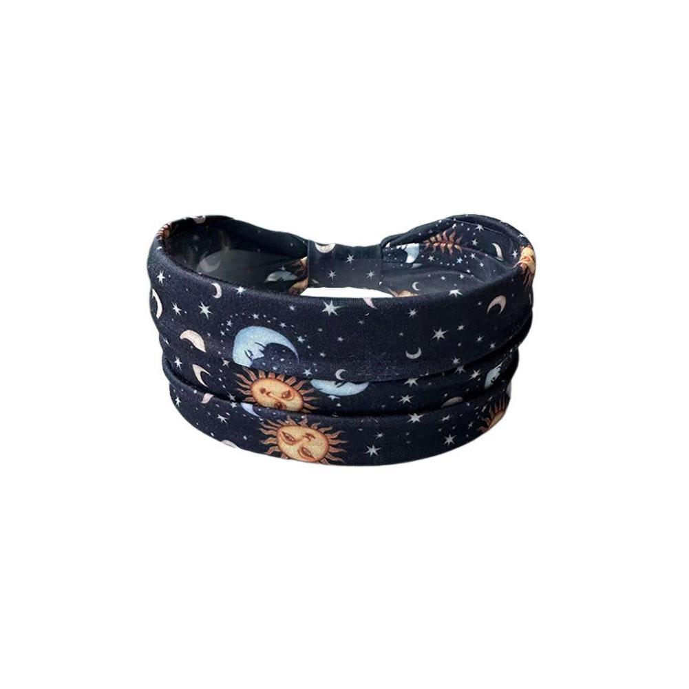 Bohemian Print Knot Turban Headband Soft Elastic Yoga Hair Bandana For Women Men Hair Accessories