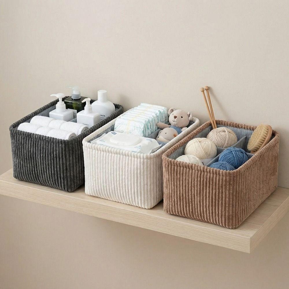Cesto Portaoggetti con Scomparti in Tessuto Multifunzione Colore Solido Grande Capacità Borsa per Pannolini da Bambino con Manico Borsa per Mamma Uso Stanza dei Giochi