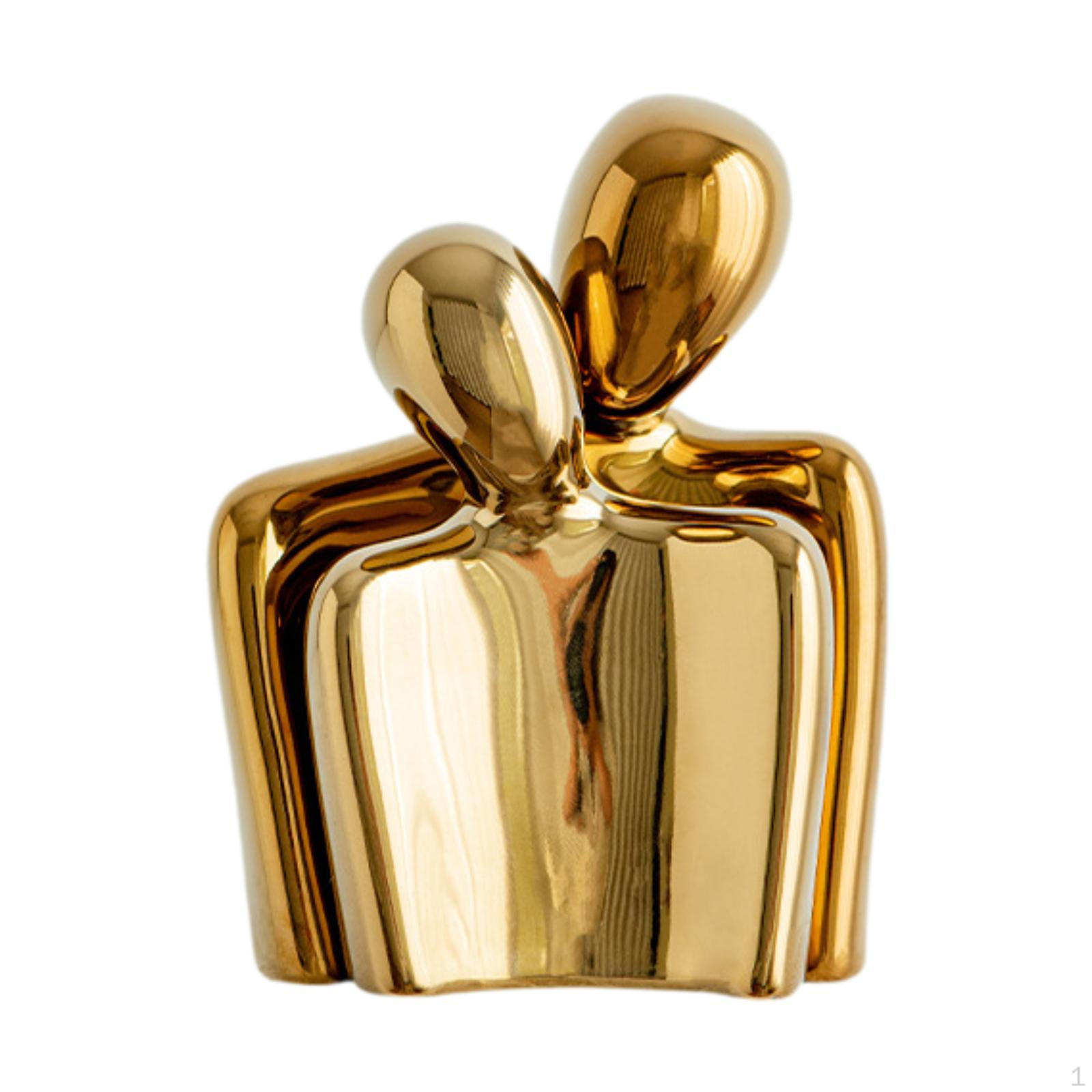 

Абстрактная статуя обнимающейся пары, керамическая статуэтка, домашний декор, украшение стола, для новоселья золотой