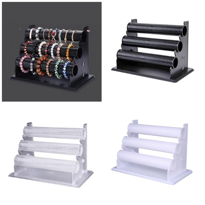 Plastic Jewelry Holder for Exhibiting Accessories Bracelets and Bangle Display Rack 3 Tiers Wrist Accessories Organizer