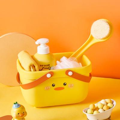 Cartoon Portable Wash Basket Bathroom Wash Supplies Storage Basket Student Bath Basket Sorting Storage Box
