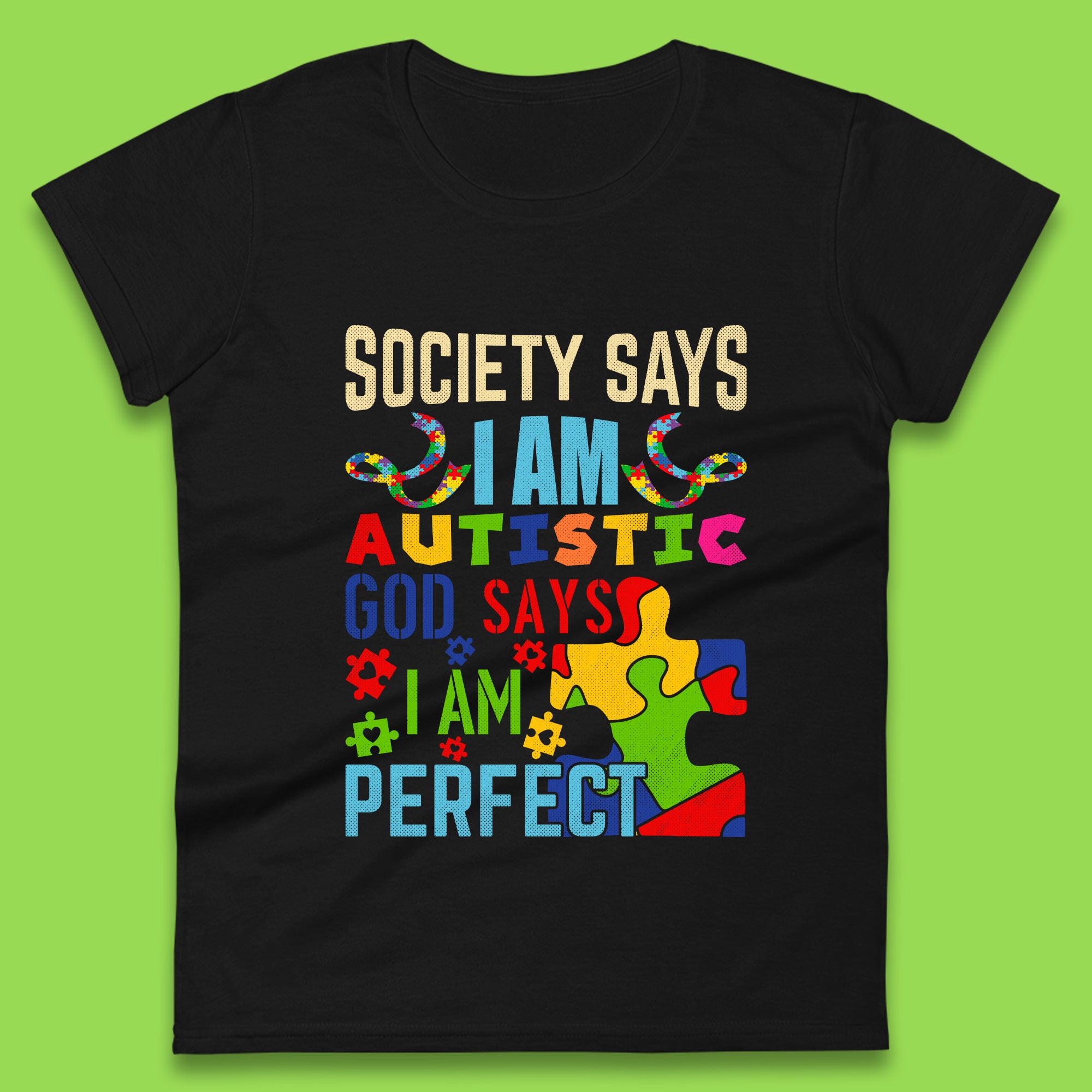 Society Says I Am Autistic Womens T-Shirt Mens Tops Tees Unisex XL