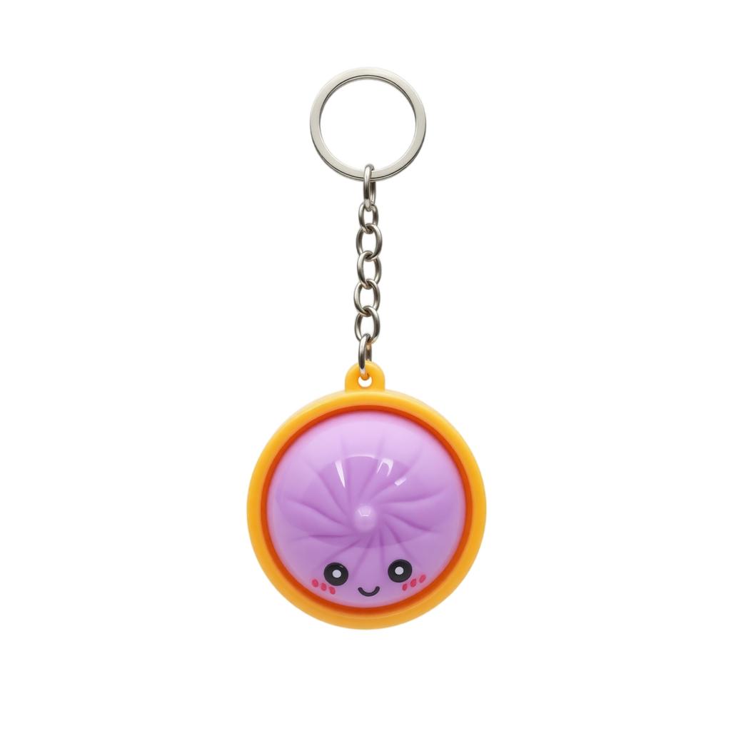 Stress Steamed Bun Keychain Toy for Squeezing and Fidgeting