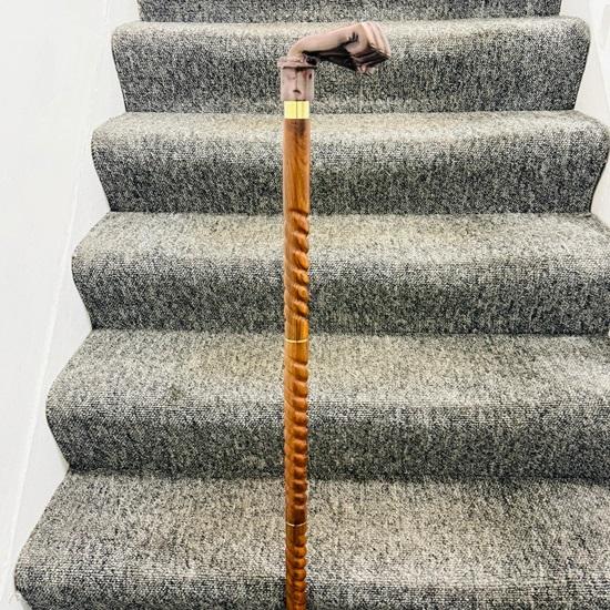 Walking Stick Premium Quality Style Punch Head Handle Handmade Wooden Cane